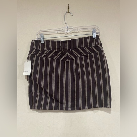 Vince Brown Striped 2 Pocket Mini Skirt Women's Size 4 New With Tags NWT - Picture 3 of 8